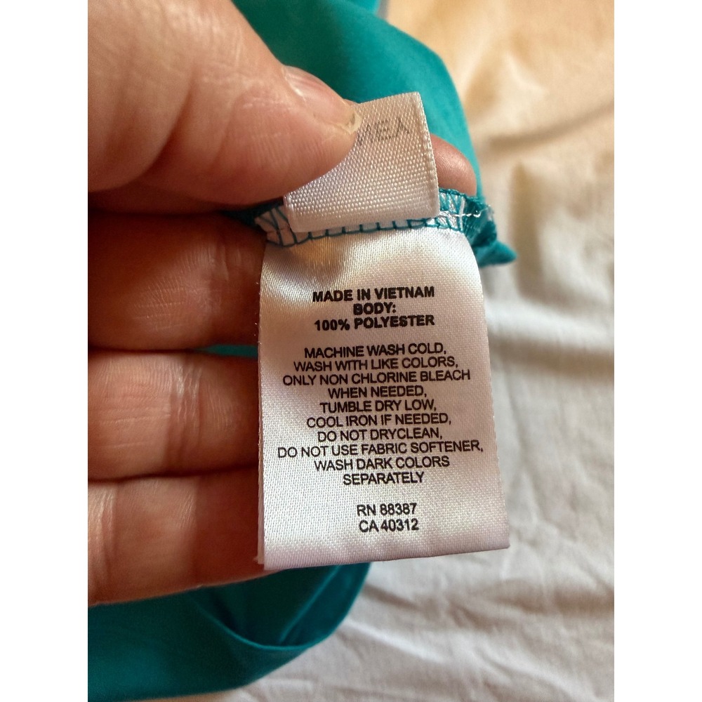 Ashworth Disney Magnolia Golf Course Polo Shirt‎ Mens Medium Teal Blue Pocket - Picture 5 of 11